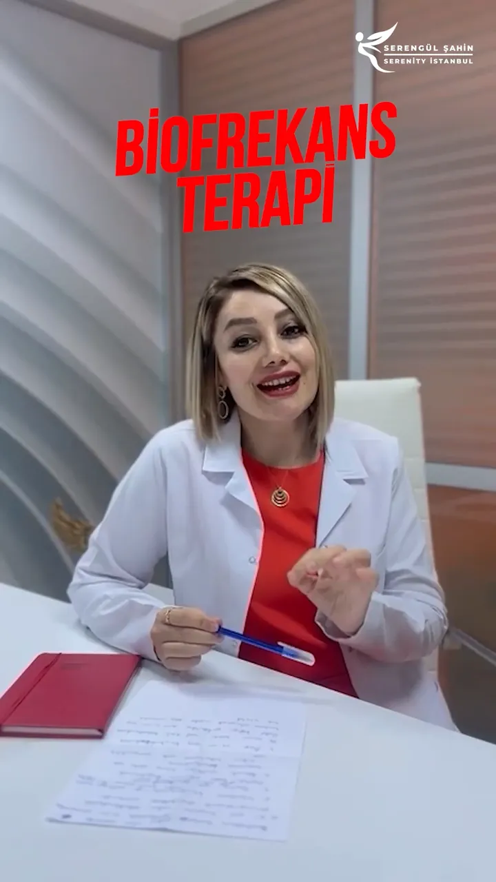 Serenity İstanbul videosundan kare: “Biofrekans terapi” yazısı