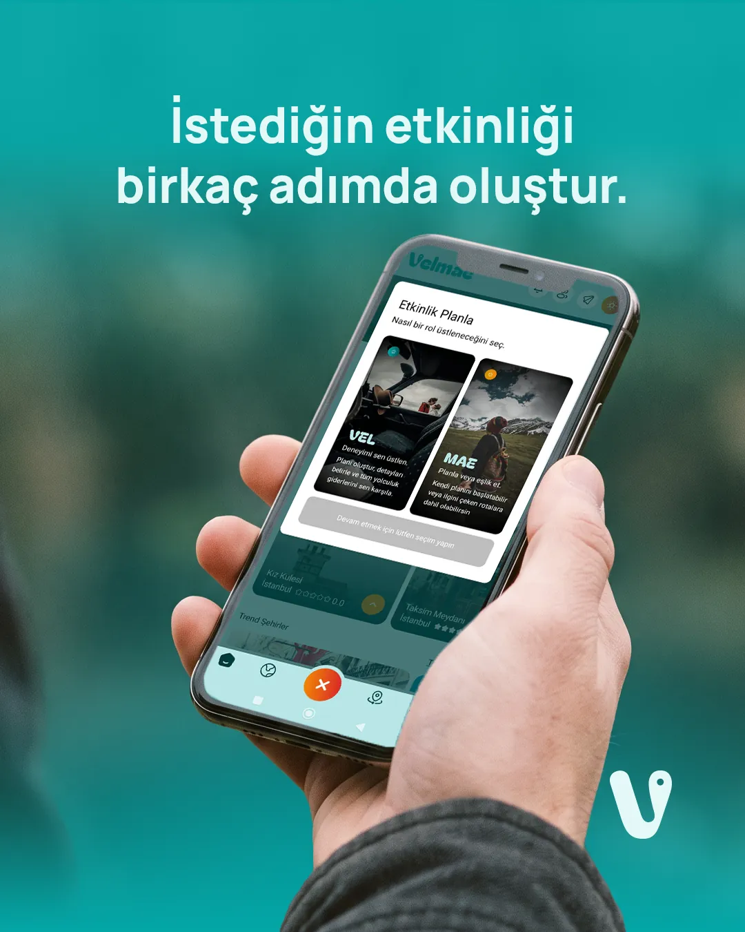 Velmae Instagram gönderisi: “İstediğin etkinliği birkaç adımda oluştur.”